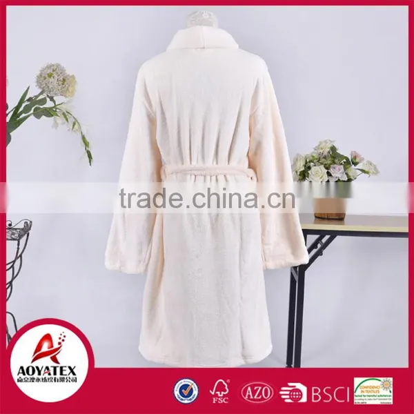 Knee Length Coral Fleece Women Bathrobe Plush Sleepwear photo-2