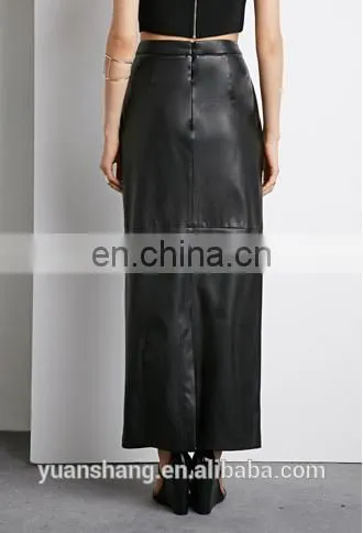 2015 New Design Fashion Women Leather Long Maxi Skirt photo-5