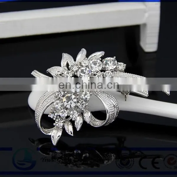 Pin for the Wedding Wedding Jewelry Fashionable Woman Rhinestone Brooches Silver Brooch Clear Crystal Flower photo-2