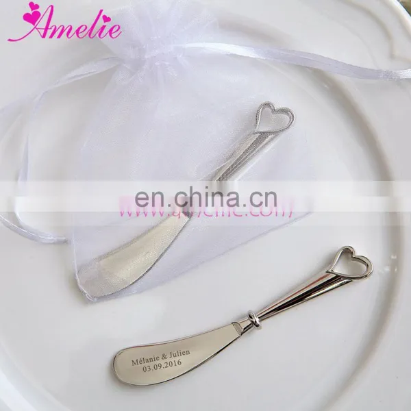 Customized Engrave Logo Personalized Fashion Love Heart Butter Knife Wedding Birthday Party Gift Favor Accessory