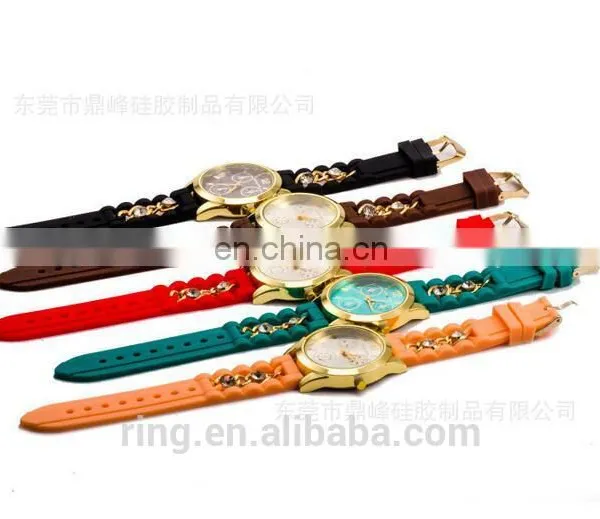 Best Sell Geneva Silicone Rubber Jelly Gel Quartz Sports Wrist Watch photo-4