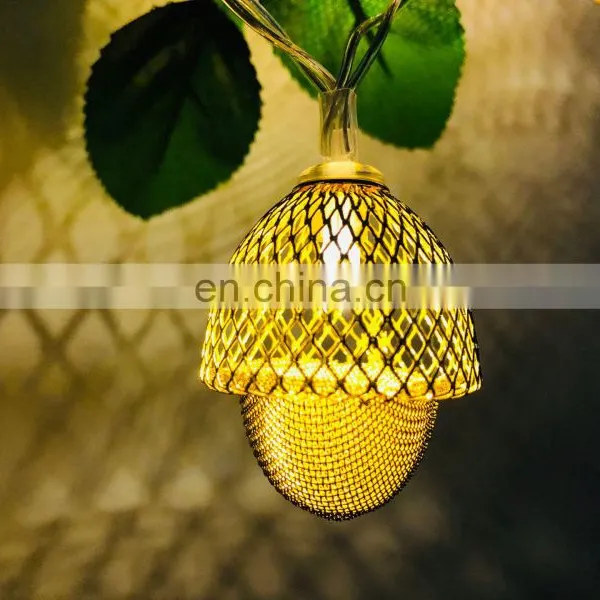 Christmas Tree Decoration Metal Pinecone Light Warerpoorf Led String Fairy Light Decor Home Indoor Outdoor Holiday Lighting photo-3