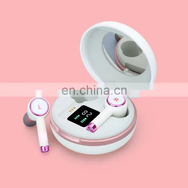 Беспроводные наушники Bluetooth TWS с зарядным футляром, наушники с фонарем и зеркалом для iOS и Android photo-4