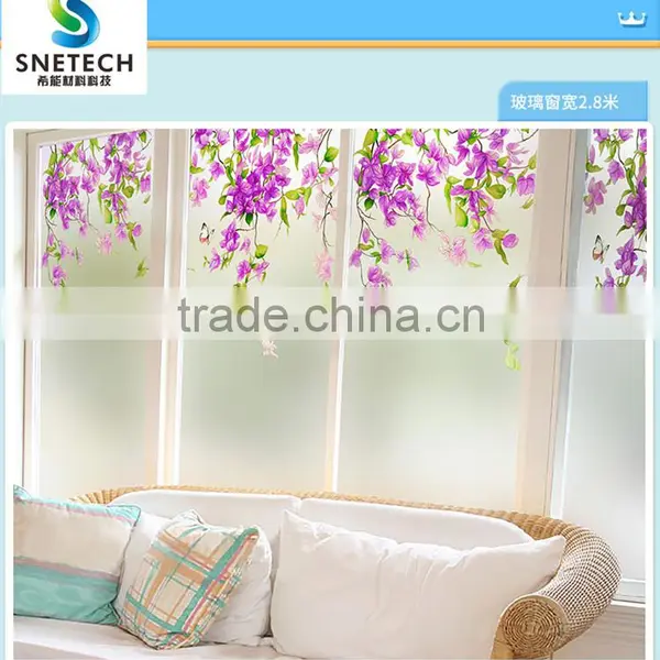 Frosted Tempered Glass With Wintersweet Flower for Interior Window Bathroom Door or Partition Wall Decor