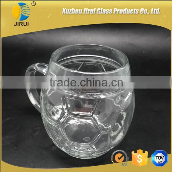 600ml Football Design Clear Glass Mason Jar photo-4