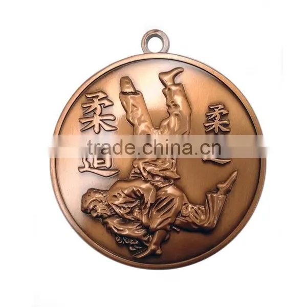 3D Custom Casting Kung fu Metal Medal With Ribbon photo-2