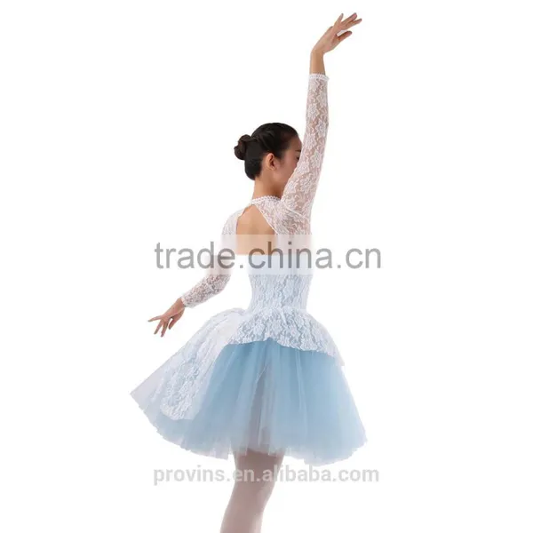 New Dansgirl Long Lace Sleeves Ballet Tutus Performance Ballet Dress Adult Dance Dress photo-3