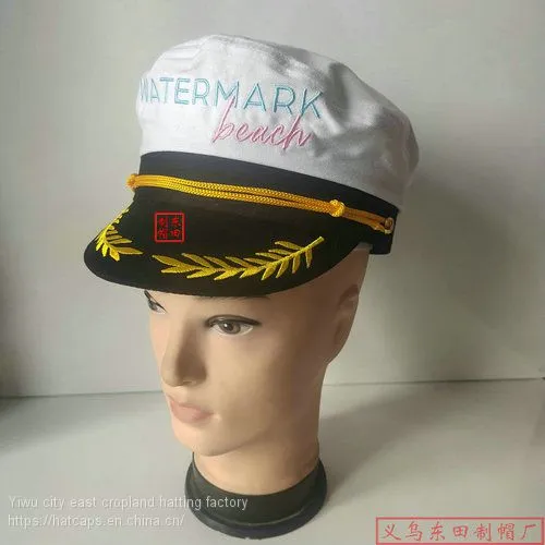 Flat White Navy Hat Cross-border Trade Captain Captain Cap Beach Yacht Party Anchor Sailor Hat Hat photo-2