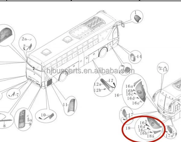 High Quality Bus Parts Accessories Light System QA511 Bus Headlight 236100100 Lamp Front for Kinglong Bus photo-6