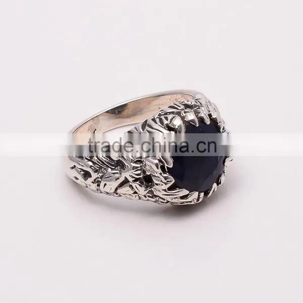 BLUE SAPPHIRE RING ,925 Sterling Silver Jewelry Wholesale,WHOLESALE SILVER JEWELRY,SILVER EXPORTER,SILVER JEWELRY FROM INDIA photo-2