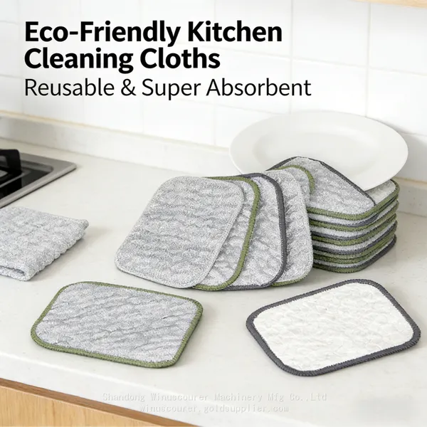 Kitchen Dishwashing Cloth Silver Thread Cotton Sponge Dish Washing Cloth photo-2