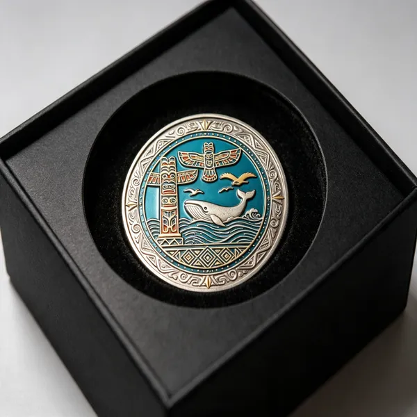 USA & Canada Themed Collectible Challenge Coins, 3D Relief Hard Enamel Metal Commemorative Coin Gift Box Set photo-5