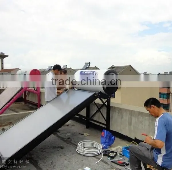 150 Liter Flat Plate Solar Water Heater Mounted on Slant Roof photo-4