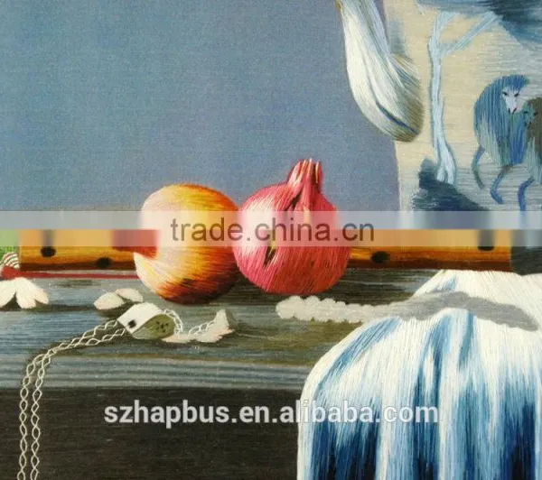 Handmade Embroidery on Silk Fabric for Home Decoration Pomegranate photo-2