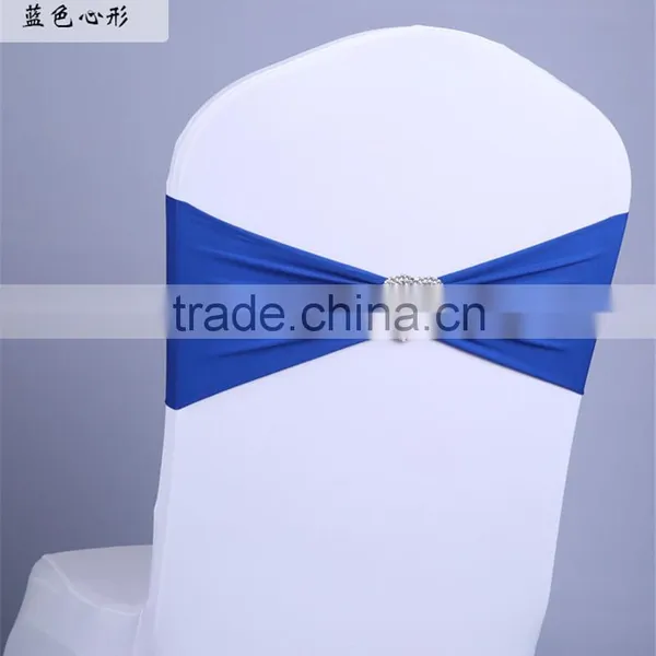 Heart Ornament Elastic Wedding Chair Cover Sashes Party Banquet Decoration Bow photo-4