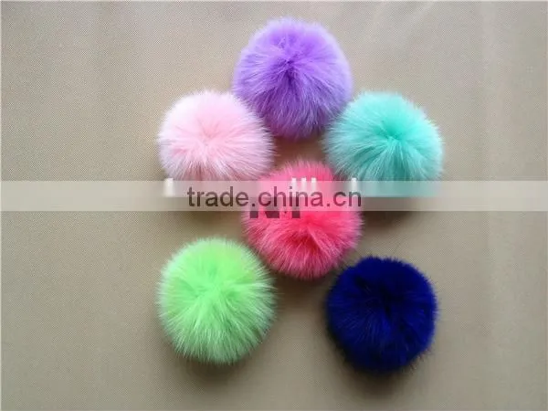 Dyed Color Fox Fur Pom Pom photo-3