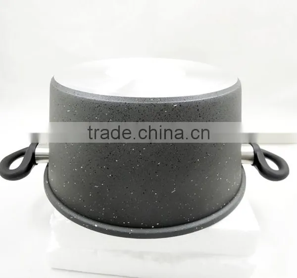 Popular Style Foreged Imitation Looks Grey Stone Marble Cookware in Surface photo-4