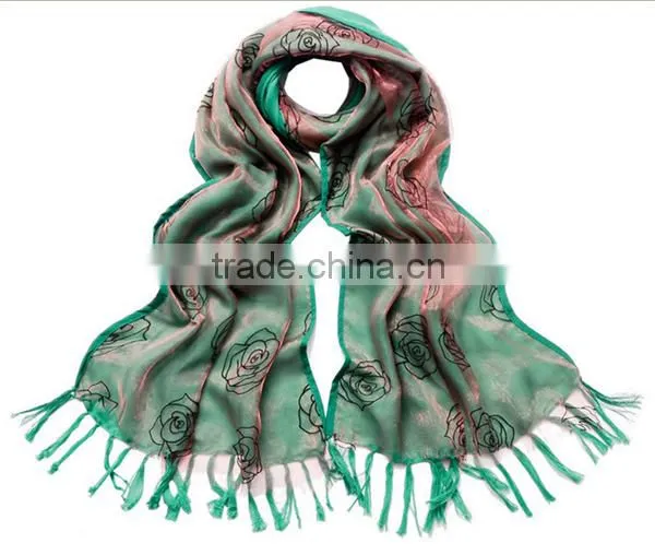 Fashion 2015 High Quality Tassel Silk Chiffon Scarf photo-3