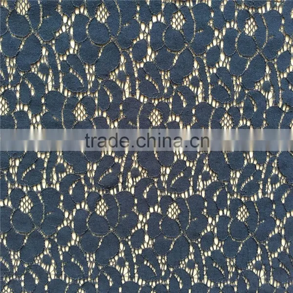 Machine Knitted Designed Durable Ivory Beaded Lace Fabric photo-4