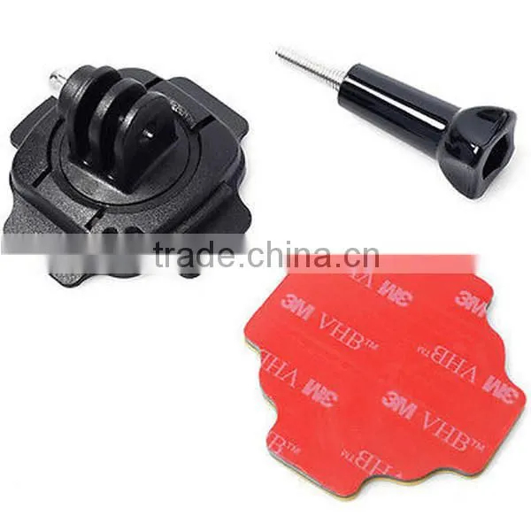 360 Degree Rotatable Swivel Helmet Mount Curved Base With Screw 3M Sticker For GoPro Hero 3 3+ 4 photo-4