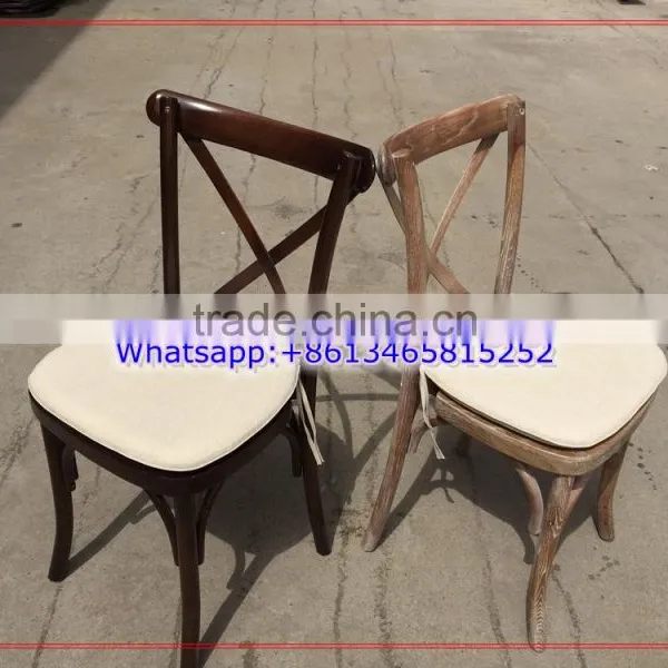 Beech and Oak Wood Stackable Wedding Dinning Cross Back Chair photo-6