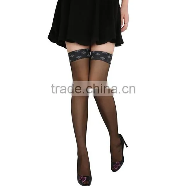 Women's Sexy Lace Printed Thigh High Top Silk Stockings Quality Choice photo-3