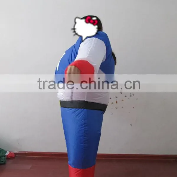 DJ-CO-111 Adult Chub Captain America Inflatable Blow Up Color Full Body Costume Jumpsuit photo-4