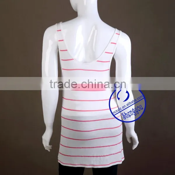 Custom Wholesale 100% Viscose Yarn Dyed Embroiederd Womens Tank Top photo-3