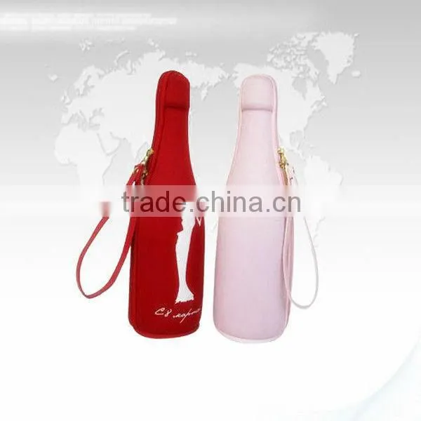 Custom Eva Single Wine Carrier Bag With Handle in Printed Logo by Fabric photo-5