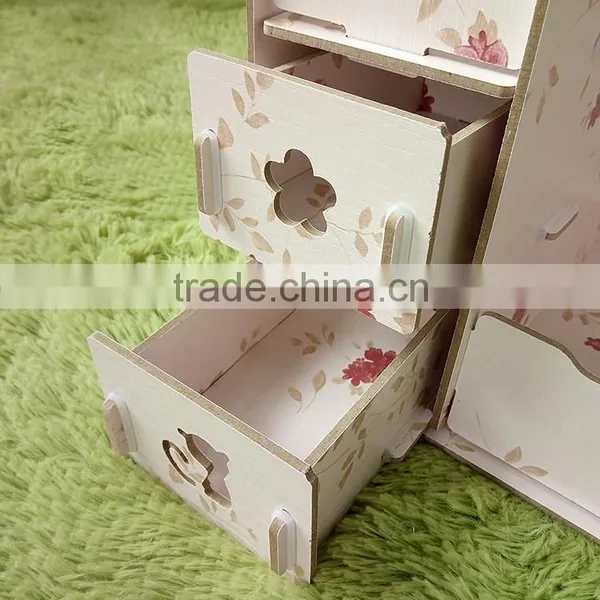 China Home&office Eco-friendly Foldable Wooden/plastic Desktop Storage Box photo-5