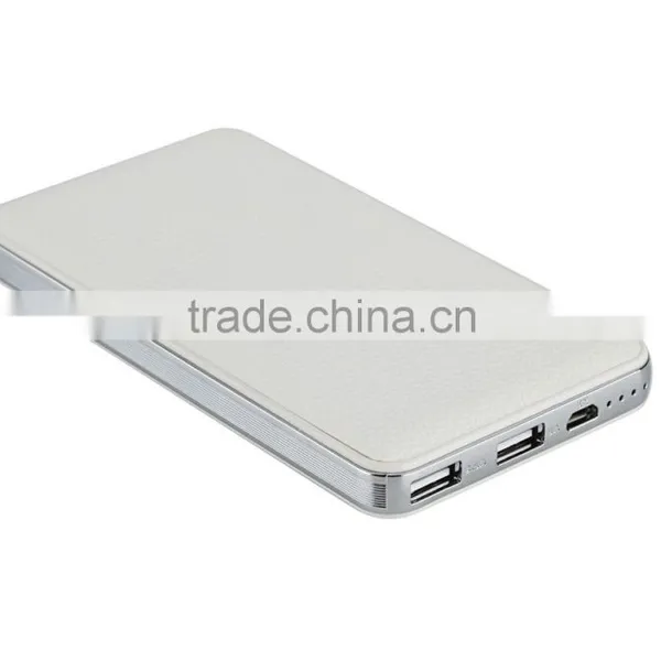 2016 High Quality Leather Surface Power Bank 12000mAh/10000mAh Slim Polymer Battery Charger photo-4