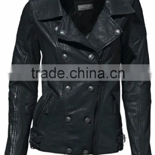 Damen Leder Jacke Bikerjacke Leather Jacket