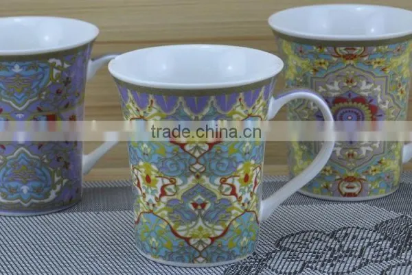 11OZ Prairie Style Flowers Decal Printed Coffee Cups, Shiny Surface New Bone China Mug, KL5004-353 photo-2