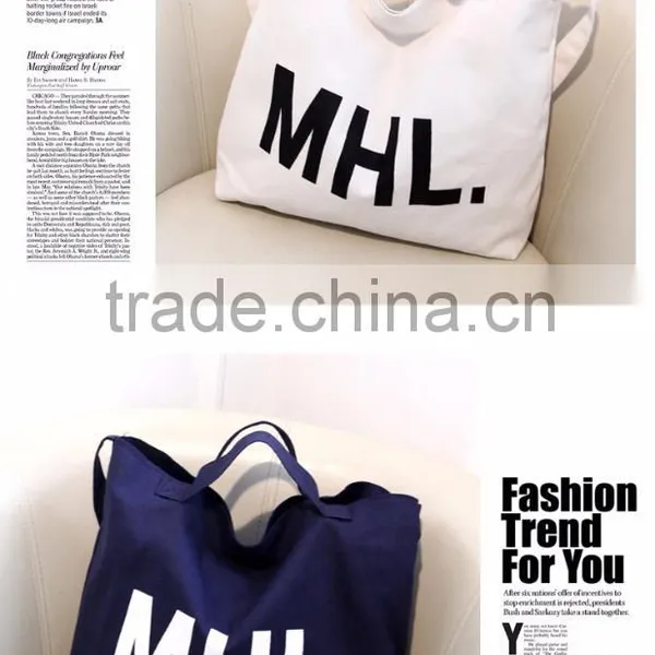 Accept Custom Logo Canvas Material Single Shopping Bag photo-6