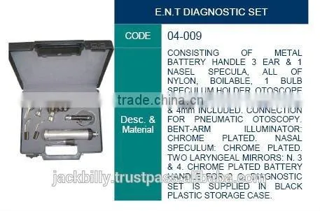 ENT Diagnostic Set, Diagnostic Instruments, Surgical Instruments, Ent Instruments