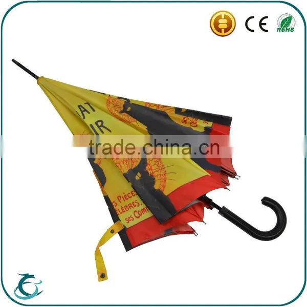 Fashion Heat Transfer Printing Fiberglass Frame Automatic Straight Umbrella photo-4
