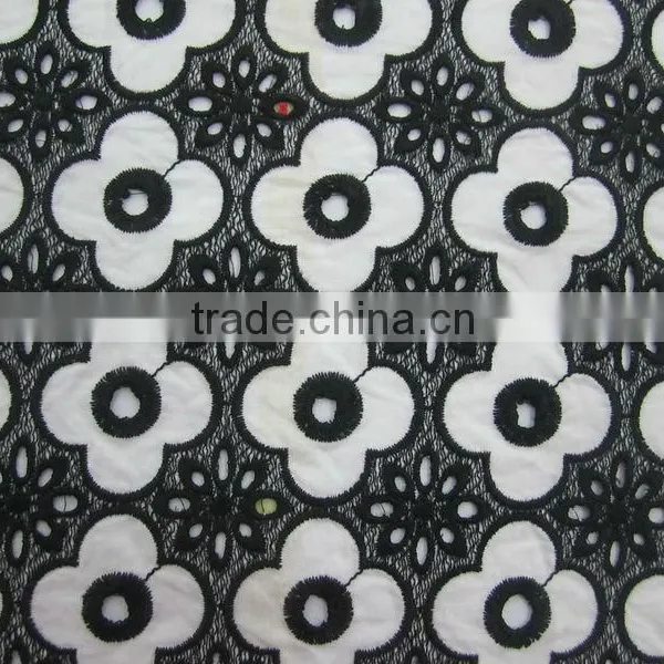 Daisy Cotton Floral Water Soluble Organza Embroidery Lace Fabric