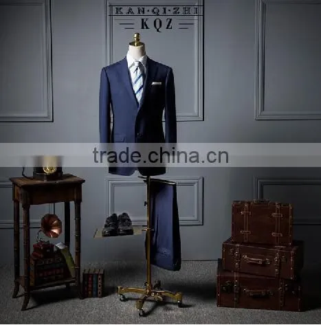 Two Bottom Coat Suits 2016 Latest Fashion Business Man Suit Black Coat Pant Men Suit photo-3