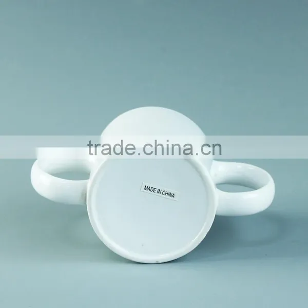 Hot Sale Coffee Hand Paintable Two Handle Ceramic Oversized Mug photo-3