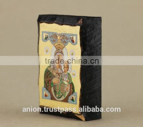 Greek & Russian Orthodox Wooden Icon. Mother God. Hodegetria. Small Size photo-3