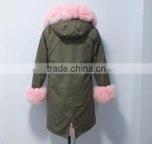 Women Outwear Military Parka Jacket With Real Fox Fur Hood Trim Made in China photo-4