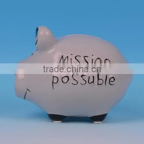 New Funny Money Saving Box,ceramic Unique Piggy Banks With Pig Shape photo-3