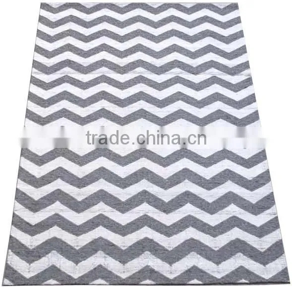 Jaquard Flat Weave Art Silk Rug With Canvas Backing