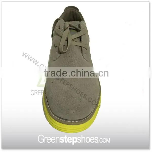 Breathable Army Green Casual Shoe Leather photo-2