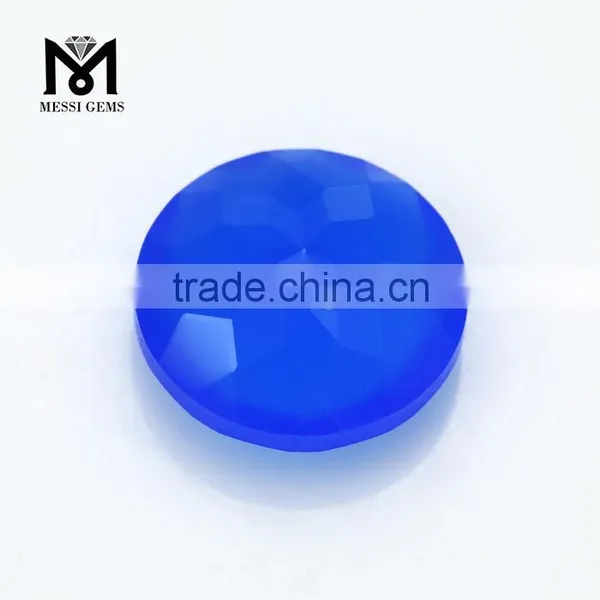 Semi- Precious Loose Gemstone Faceted Round 8mm Blue Agate photo-2