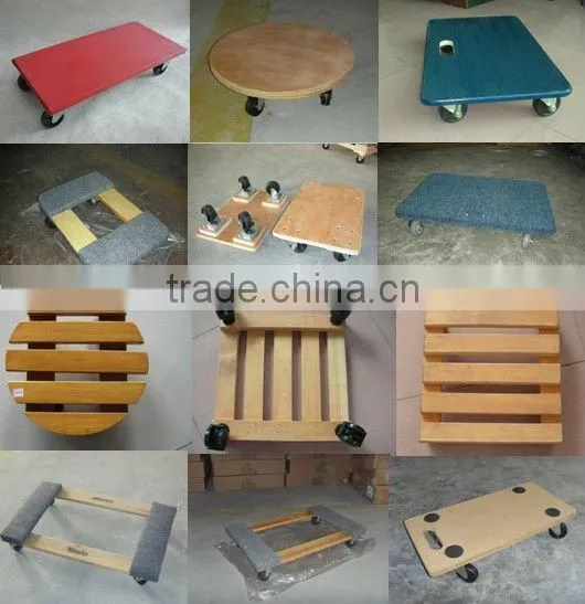 Moving Wood Bases for Flowers Tools for Garden 4 -wheeled Wood Carts