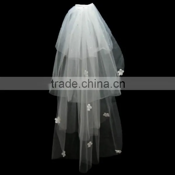 High Quality Tulle Beaded Popular Bridal Veils photo-4