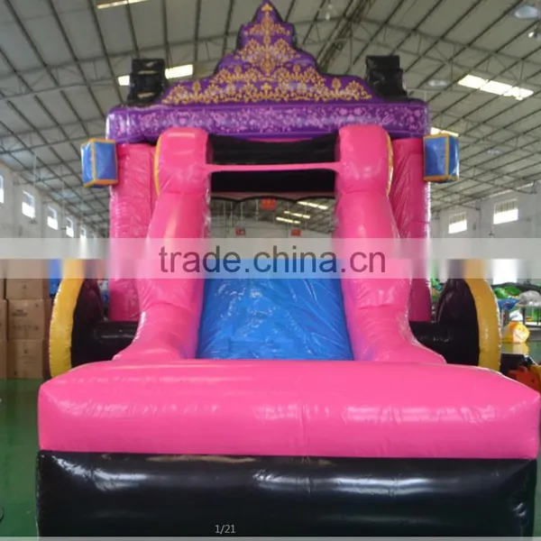 2016 New Design China Sunjoy Inflatable Pink Combo Castle Combo With Slide for Sale Outdoors photo-2