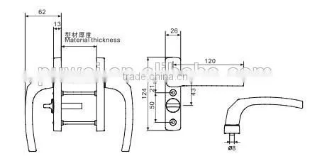 Aluminium Door Hardware Door Handle Lock Set photo-2