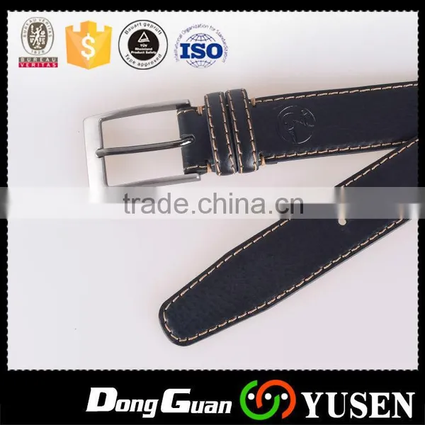High Quality Embossed Logo Custom Fashion Mens Genuine Leather Belt photo-5